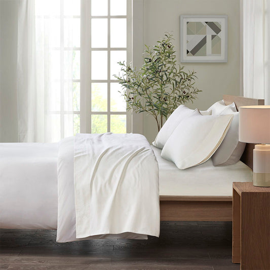 King Cozy Sheet Set - Ivory Solid True North by Sleep Philosophy