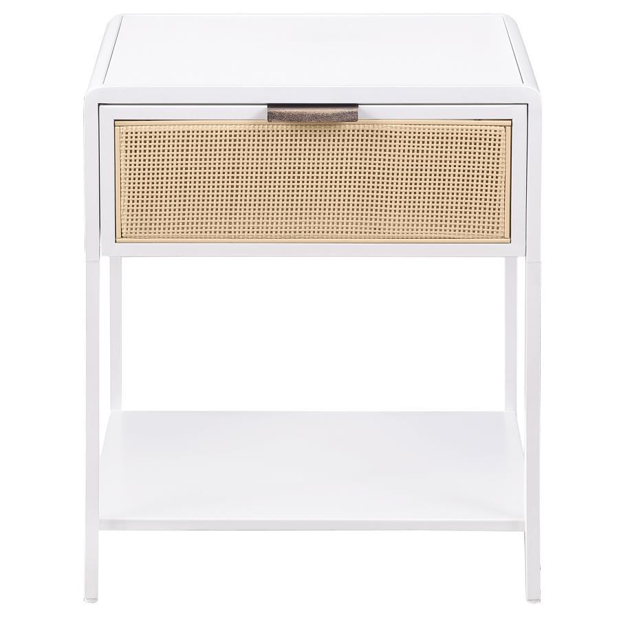 Amherst - 1-Drawer Radio Weave Rattan Metal Side Table Coaster Fine Furniture