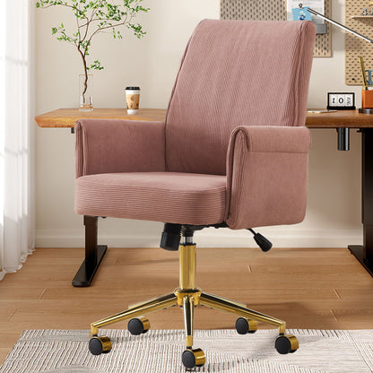 Ergonomic Mid-Back Office Chair With Striped Velvet Fabric Home Essentials