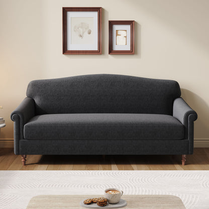 Loveseat Sofa, 2 Seater Couch With Rolled Arms Noble House