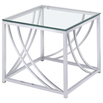 Lille - 2 Piece Glass Top Coffee And End Table Set - Chrome Coaster Fine Furniture