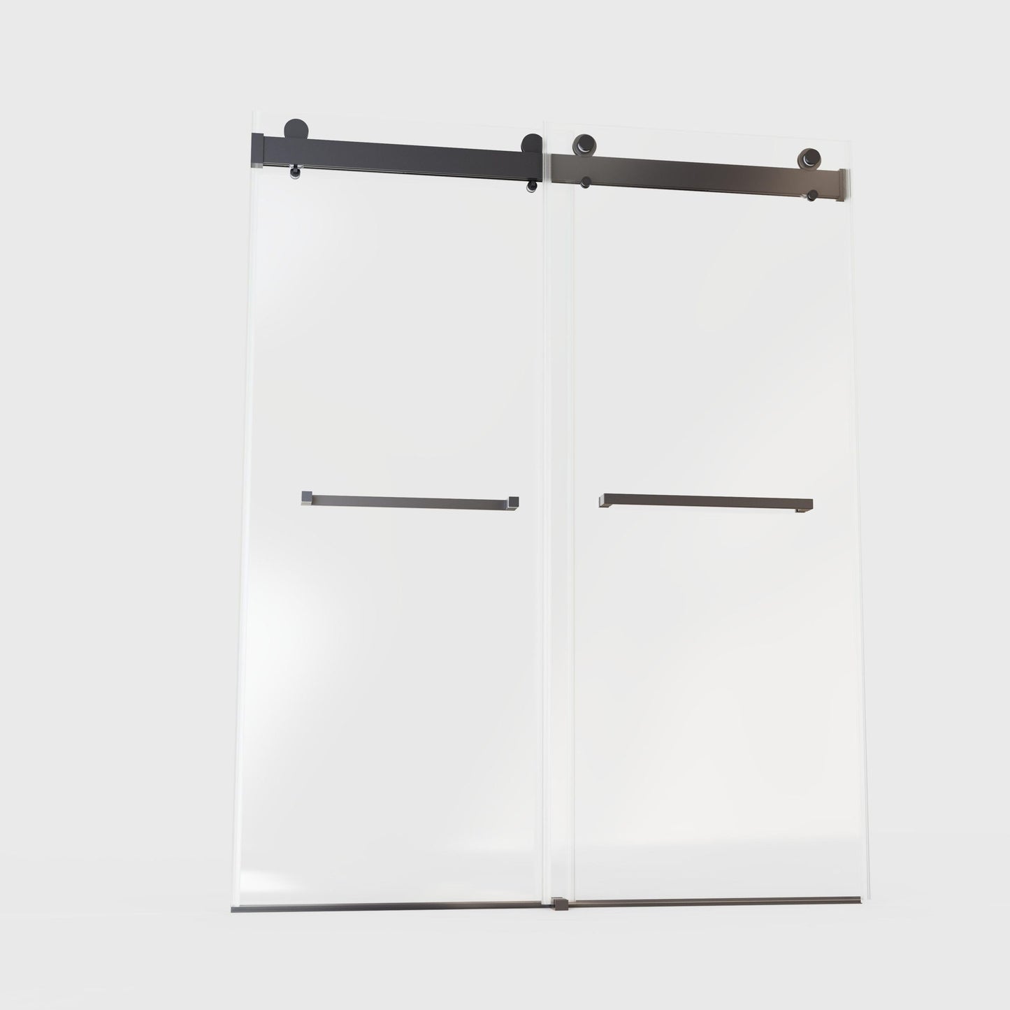 Frameless Double Sliding Soft-Close Shower Door, 3 / 8" (10Mm) Thick SGCC Tempered Glass Door, Matte Daily Nest