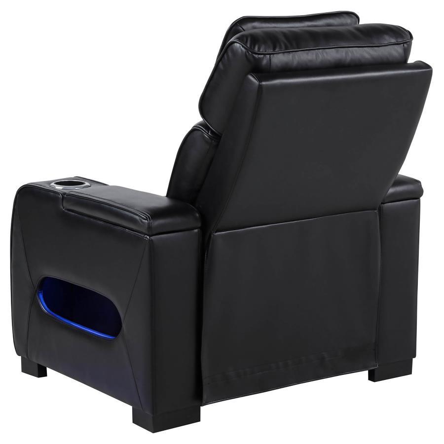 Zuma - Faux Leather Upholstered Dual Power LED Recliner - Black Coaster Fine Furniture