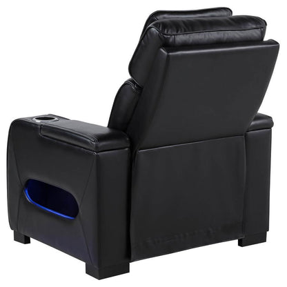 Zuma - Faux Leather Upholstered Dual Power LED Recliner - Black Coaster Fine Furniture