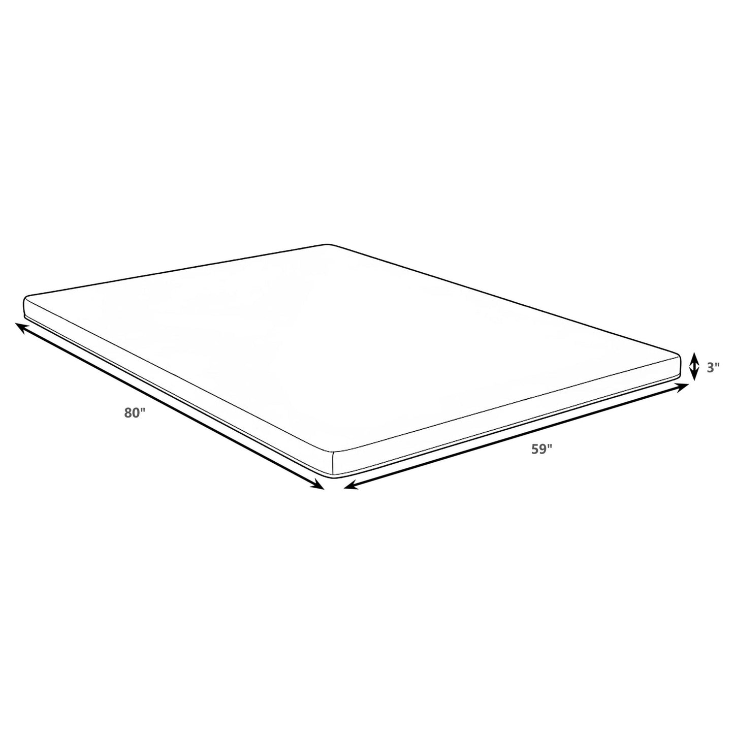 Klamath - 3" Memory Foam Mattress Topper With Breathable Cover And Dual-Layer Support Furniture Max