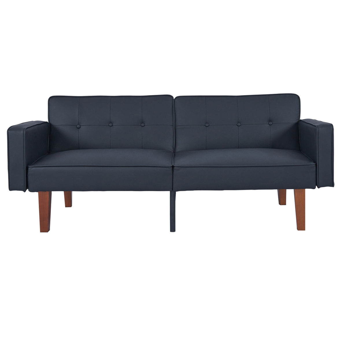 Convertible Futon Sofa Bed With Adjustable Split Back, Twin Size Sleeper Couch - Black Home Essentials
