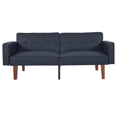 Convertible Futon Sofa Bed With Adjustable Split Back, Twin Size Sleeper Couch - Black Home Essentials