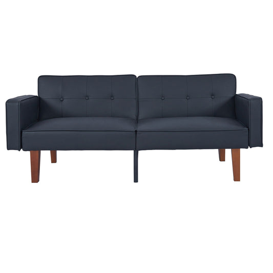 Convertible Futon Sofa Bed With Adjustable Split Back, Twin Size Sleeper Couch - Black Home Essentials