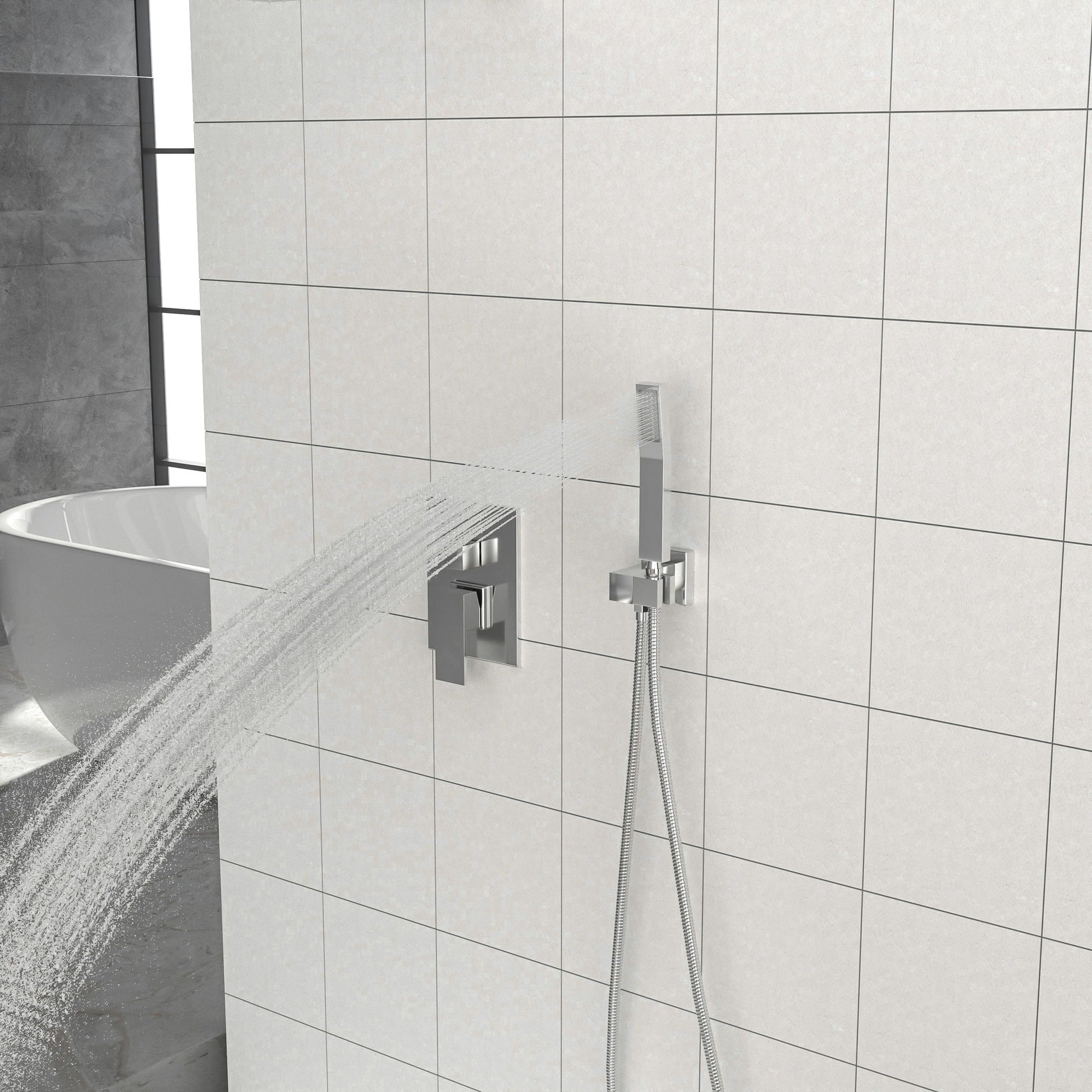 10" Square Dual Shower Head System Wall Mounted With Rough In Valve Modern Bathroom Fixture Daily Nest
