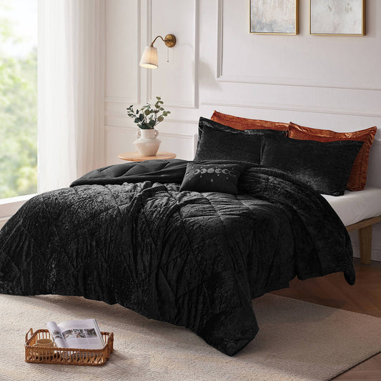 Felicia - King Duvet Cover Set - Black Intelligent Design