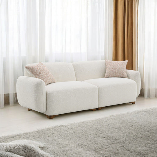 Darius - Boucle Sofa With 2 Toss Pillows - Beige Acme