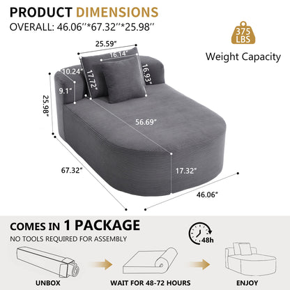Oversized Chaise Lounge Sofa Bed With Deep Seat And Soft Pillows Home Essentials