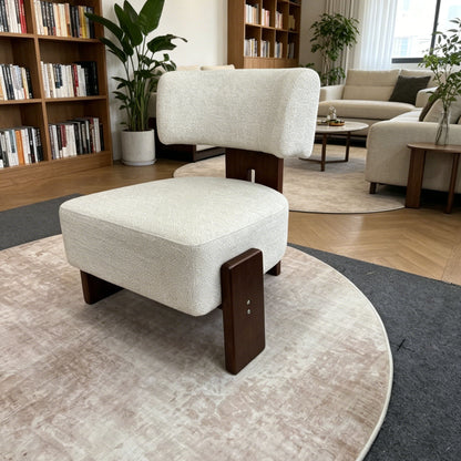 Geometric Armless Accent Chair - Beige / Brown Home Essentials