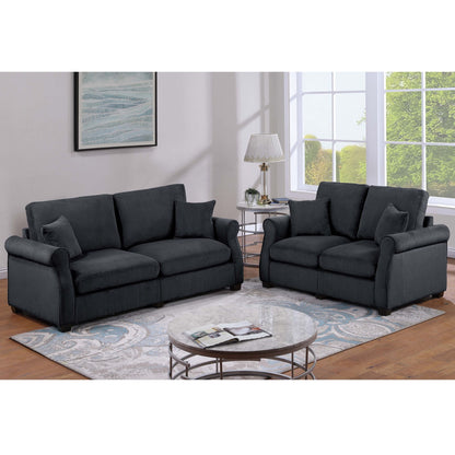 Contemporary 2 Piece Sofa Set With Matching Pillows Home Essentials