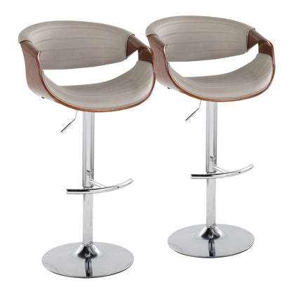 Symphony - Mid Century Modern Adjustable Barstool & Swivel With Rounded T Footrest (Set of 2) Lumi Source