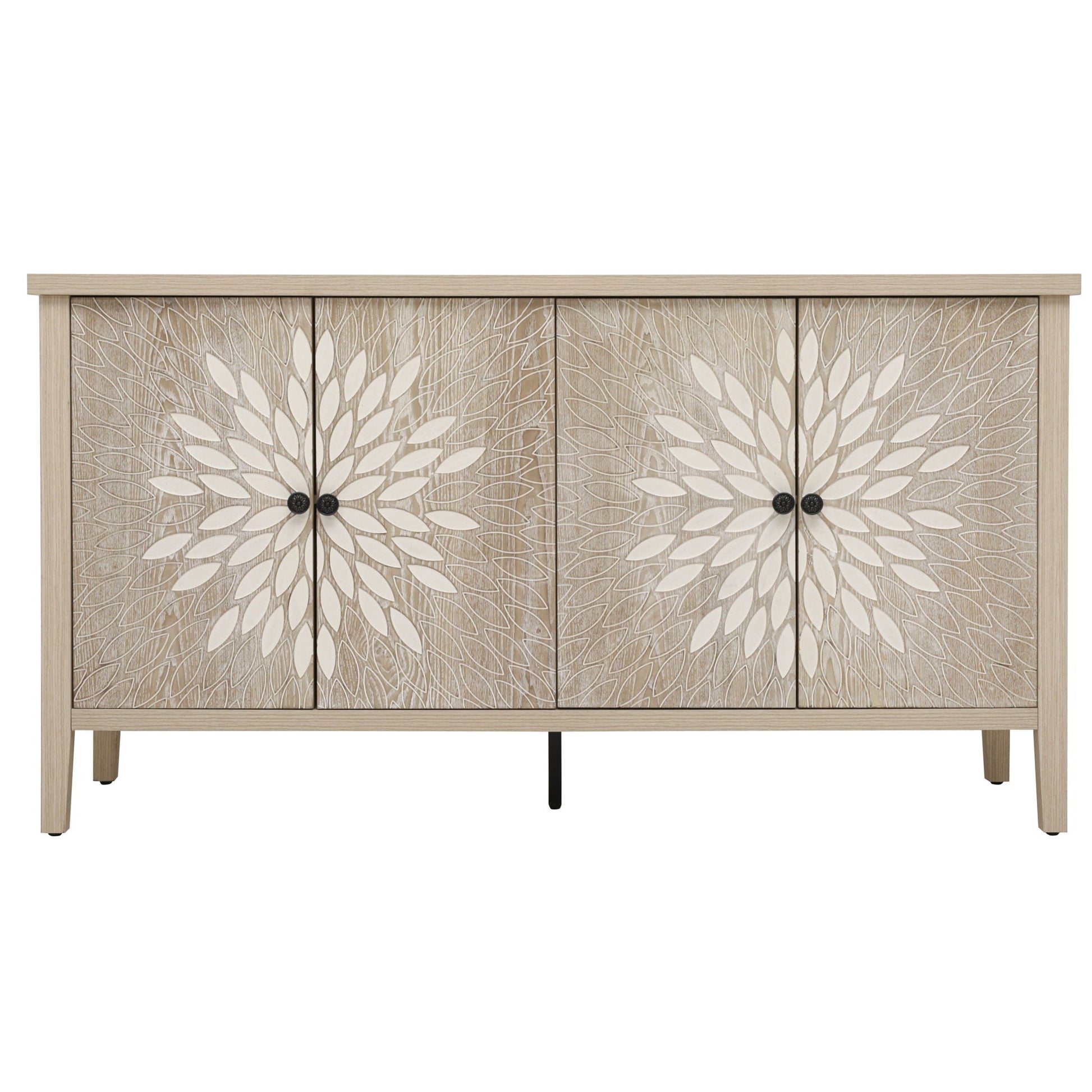 Modern Storage Cabinet With 4 Doors & Adjustable Shelves Home Essentials