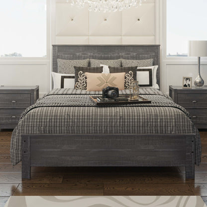 Albany - Bed Frame With Headboard, Heavy Duty Modern Rustic Design Home Essentials