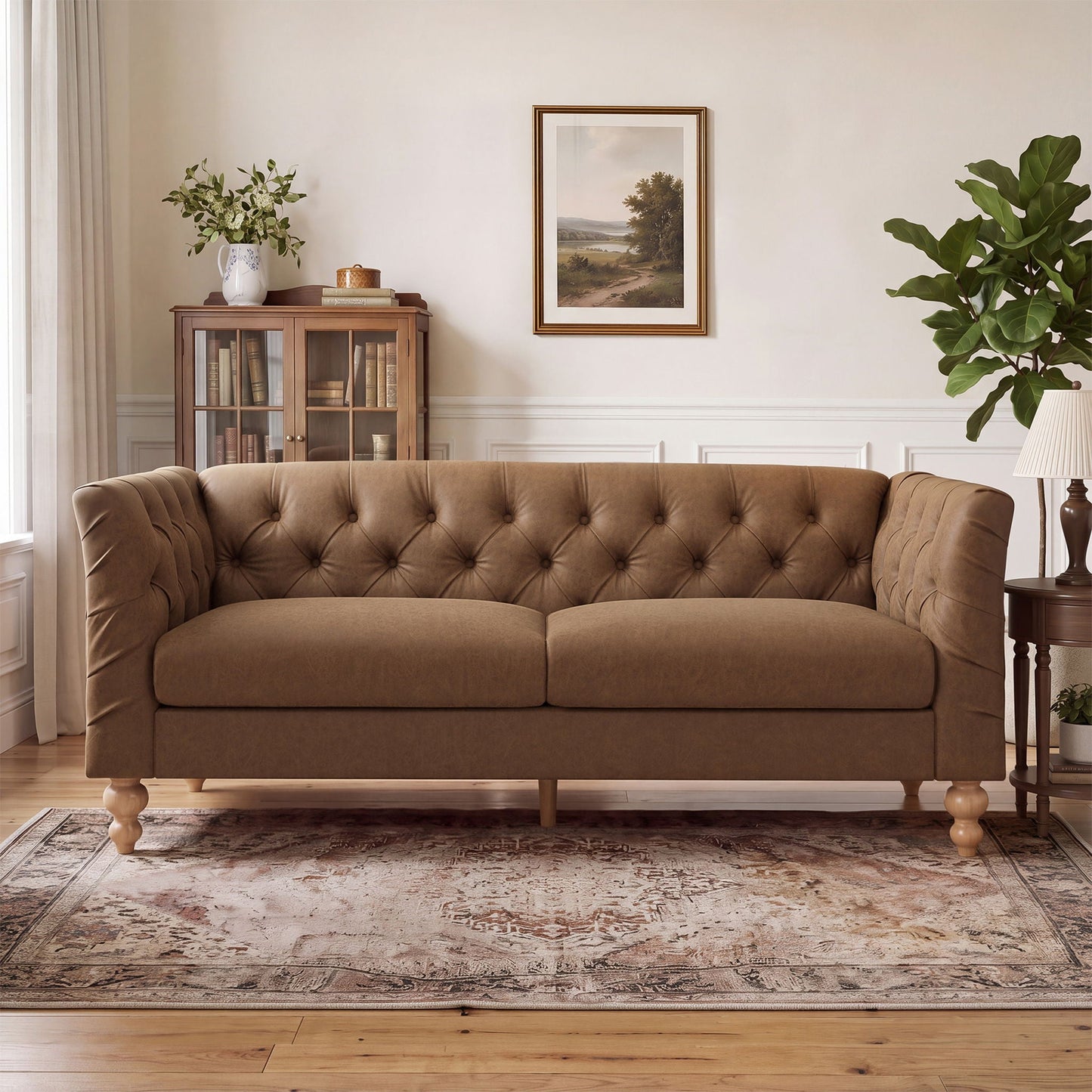 Chesterfield Sofa With Flared Arms For Living Room Noble House