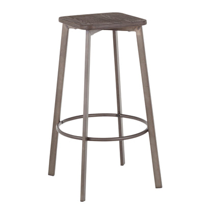 Clara - Industrial Square Barstool (Set of 2) - Espresso Lumi Source