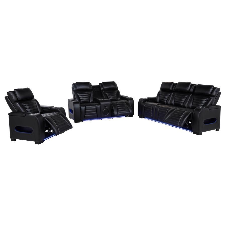 Zuma - Faux Leather Dual Power LED Sofa Set Coaster Fine Furniture