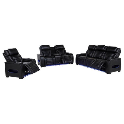 Zuma - Faux Leather Dual Power LED Sofa Set Coaster Fine Furniture