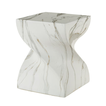 Outdoor End Table, Round Side Table For Patio And Garden - Marble Home Essentials