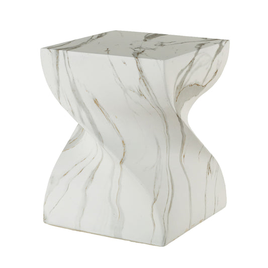 Outdoor End Table, Round Side Table For Patio And Garden - Marble Home Essentials