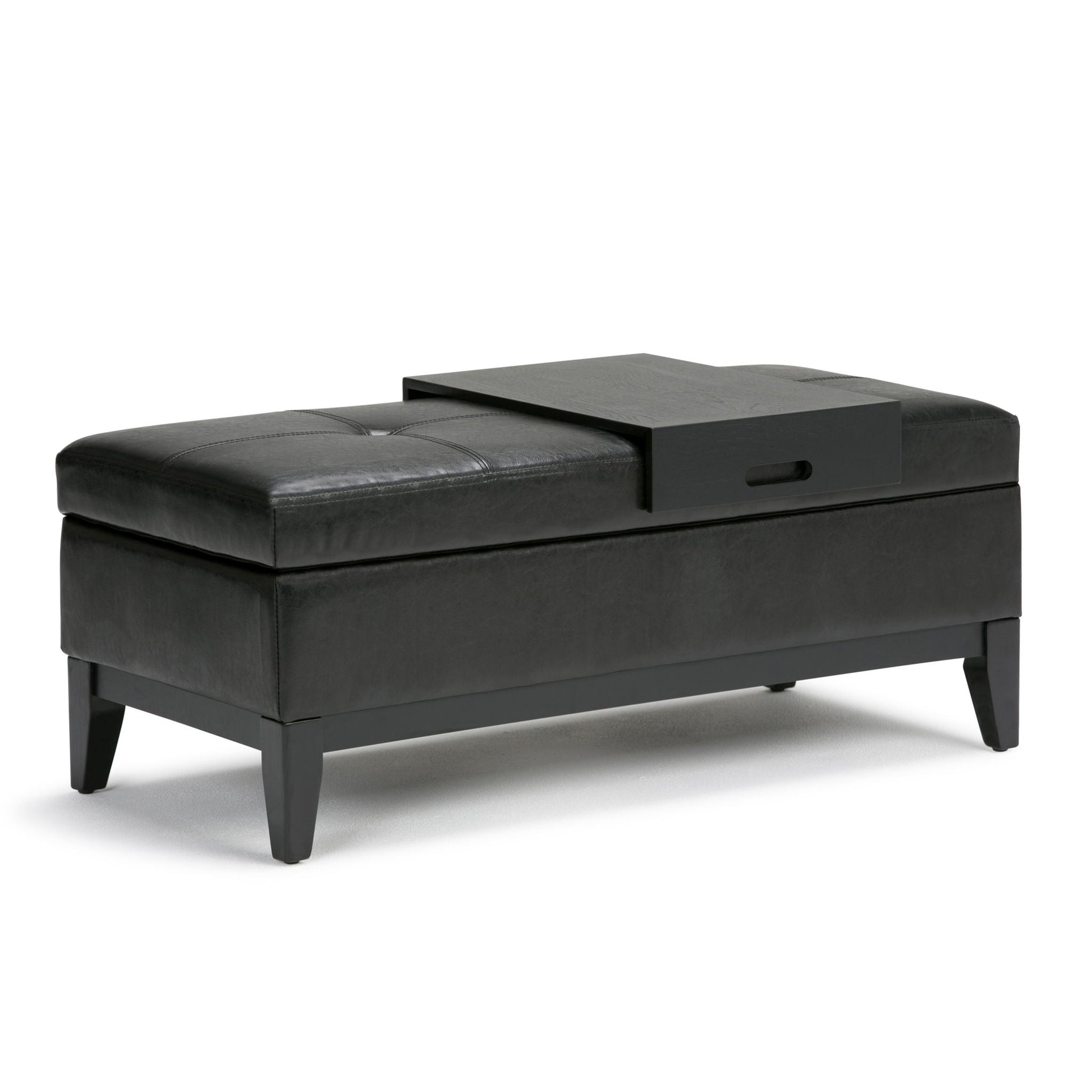 Oregon - Contemporary Storage Ottoman Bench With Tray Simpli-Home