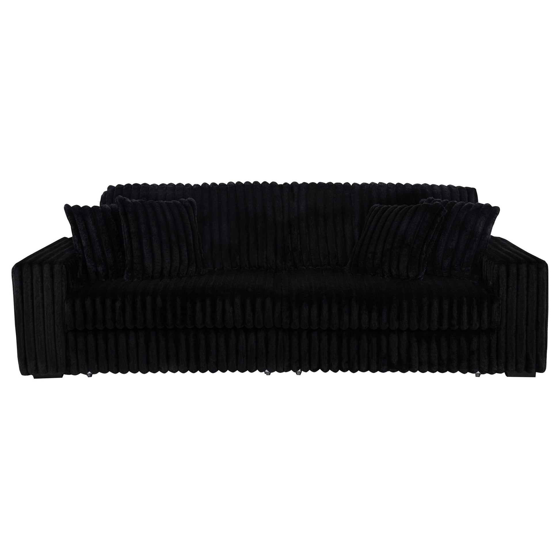 Clifford - Upholstered Dual Power Chaise Sofa - Black Furniture Max