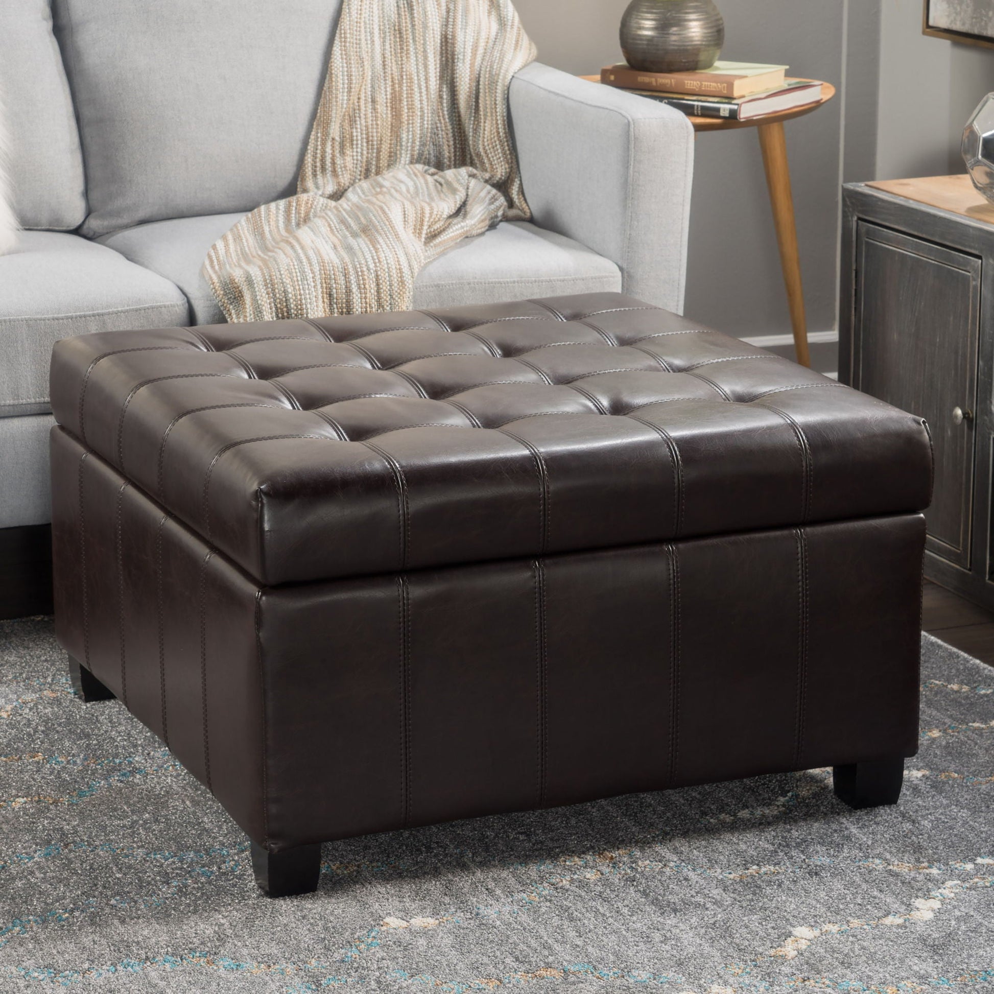 Isabella - Contemporary Ottoman With Storage Noble House
