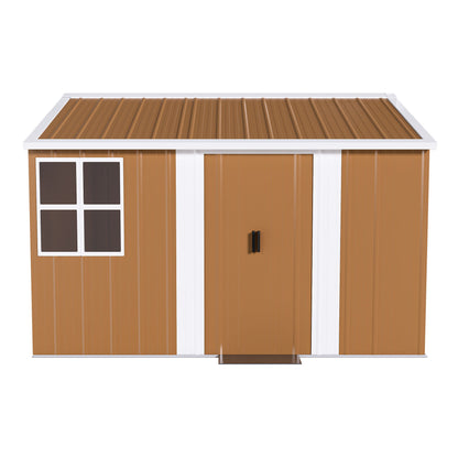 Heavy Duty Metal Storage Shed With Windows And Lockable Door, Weatherproof Outdoor Garden Shed Daily Nest