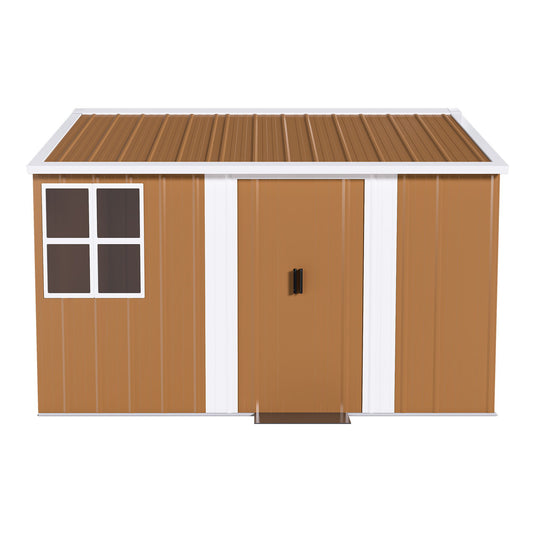 Heavy Duty Metal Storage Shed With Windows And Lockable Door, Weatherproof Outdoor Garden Shed Daily Nest