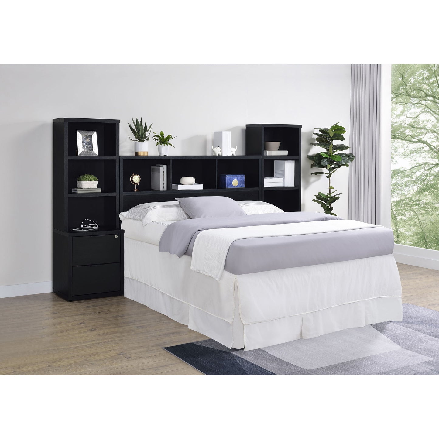 Geary - 3 Piece Bedroom Set With Bookcase Headboard Furniture Max