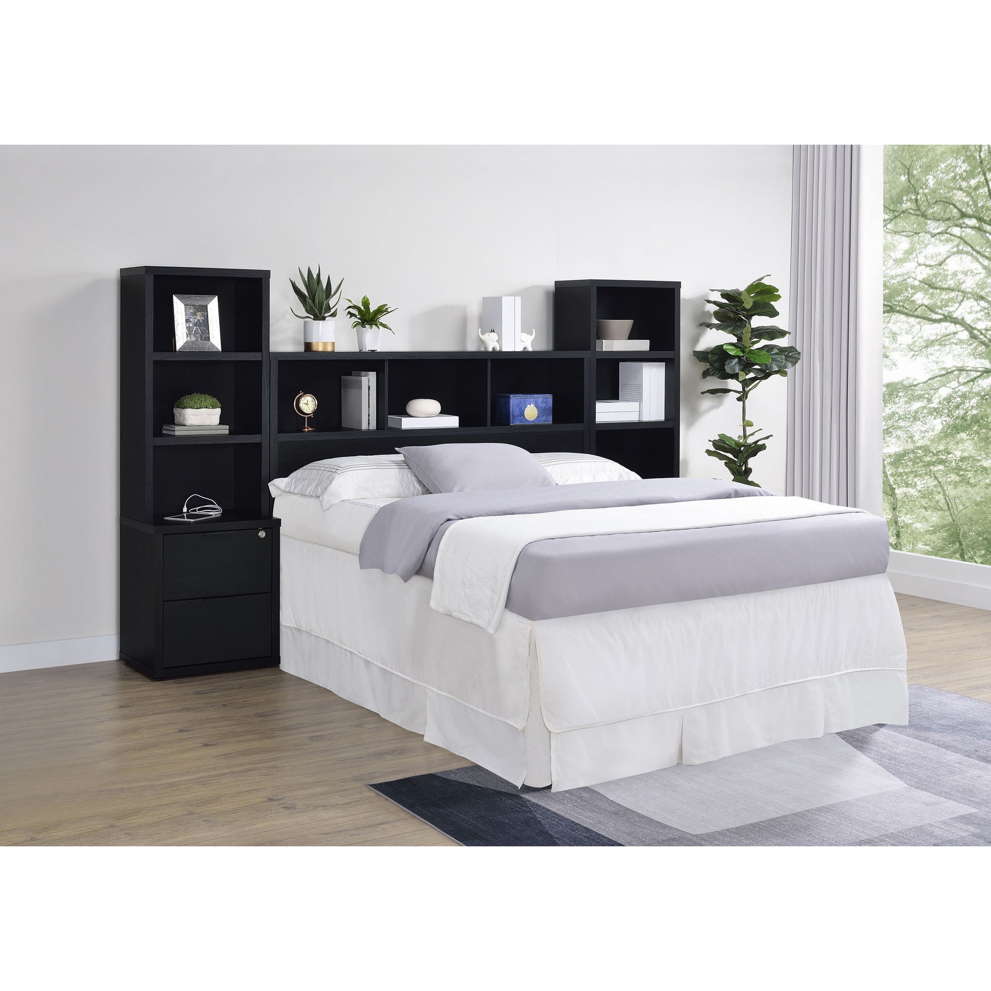 Geary - 3 Piece Bedroom Set With Bookcase Headboard Furniture Max