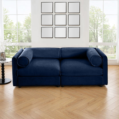Stylish Chenille Sofa With Storage Seat And Cylindrical Backrest Home Essentials