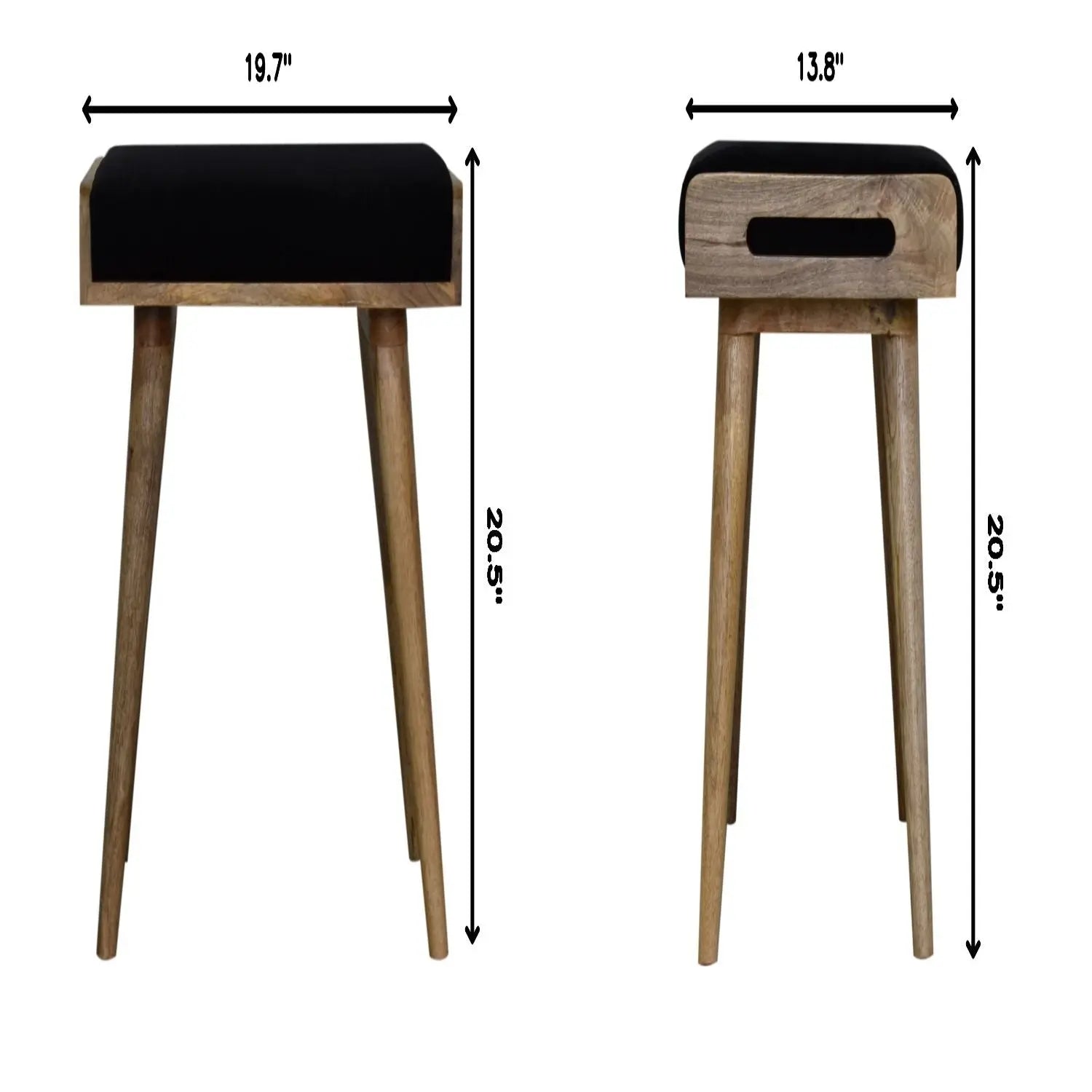 Tray Style Footstool - Black Artisan Furniture