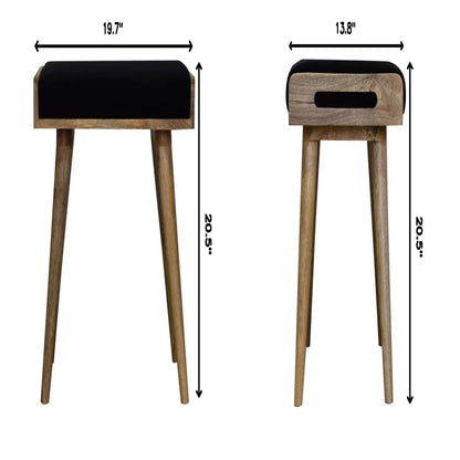 Tray Style Footstool - Black Artisan Furniture