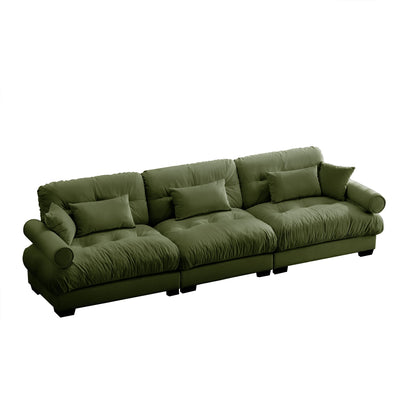 Modern Sofa With Bolstered Armrests And Pillows Home Essentials