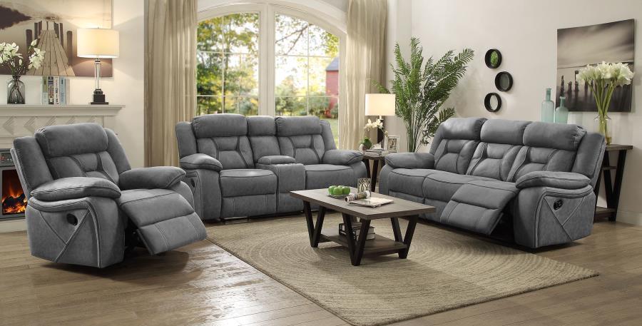 Higgins - Upholstered Motion Reclining Sofa Set CoasterEveryday