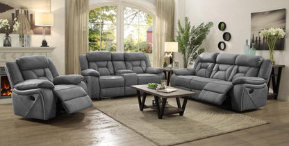 Higgins - Upholstered Motion Reclining Sofa Set CoasterEveryday
