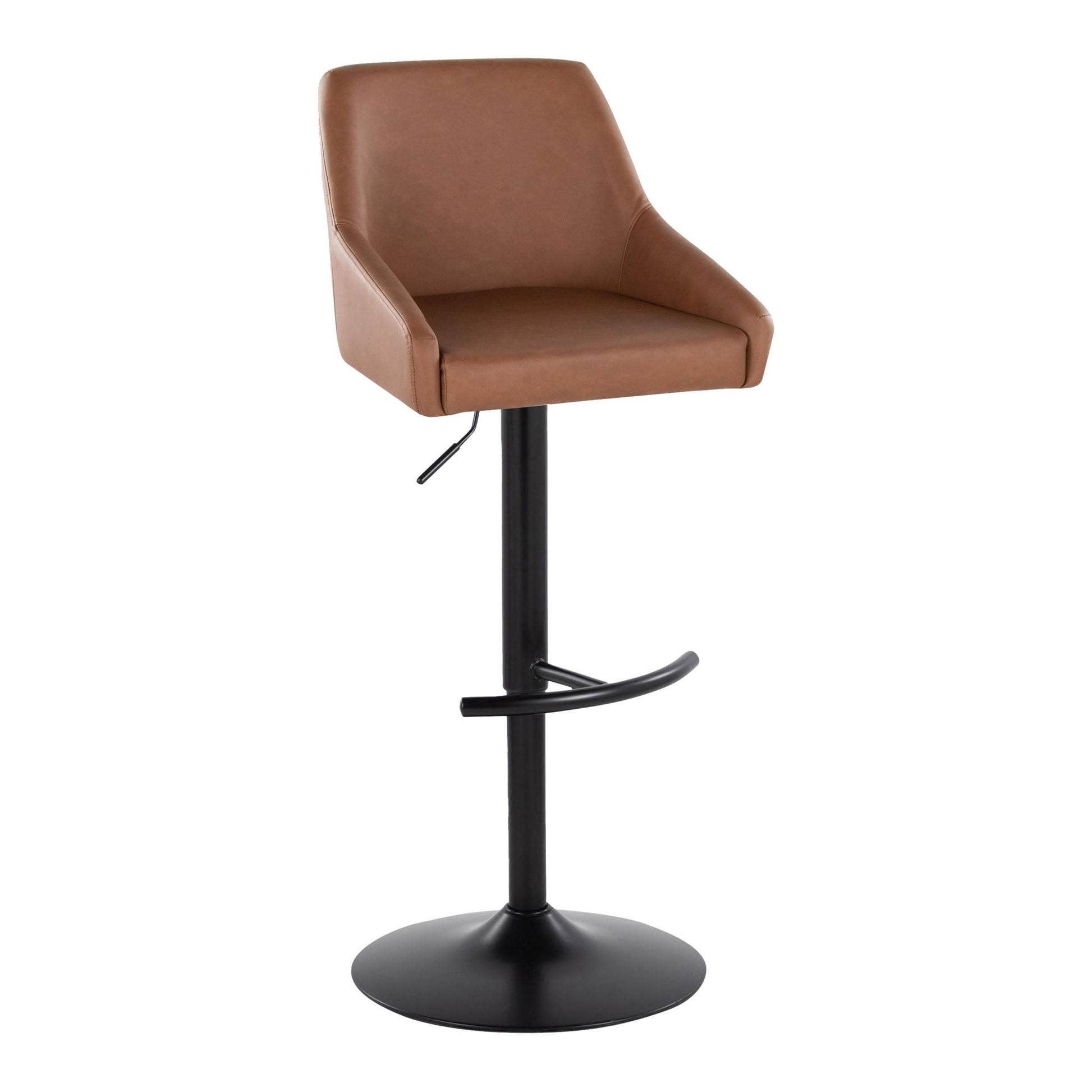 Hannah - Transitional Adjustable Barstool With Swivel With Rounded T Footrest (Set of 2) Lumi Source