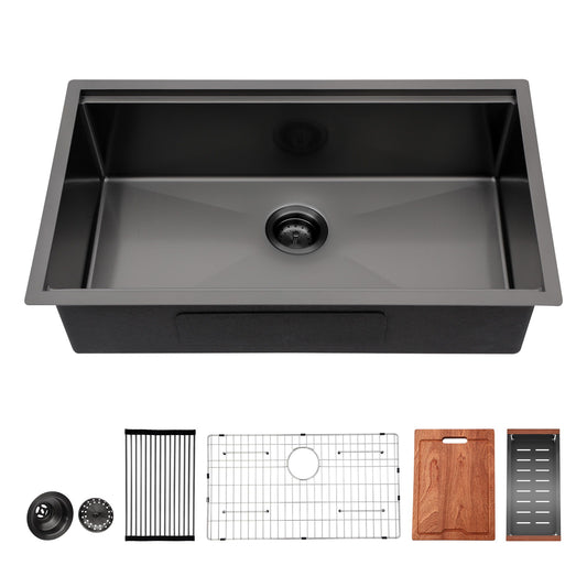 Workstation Kitchen Sink,Single Bowl Undermount Daily Nest