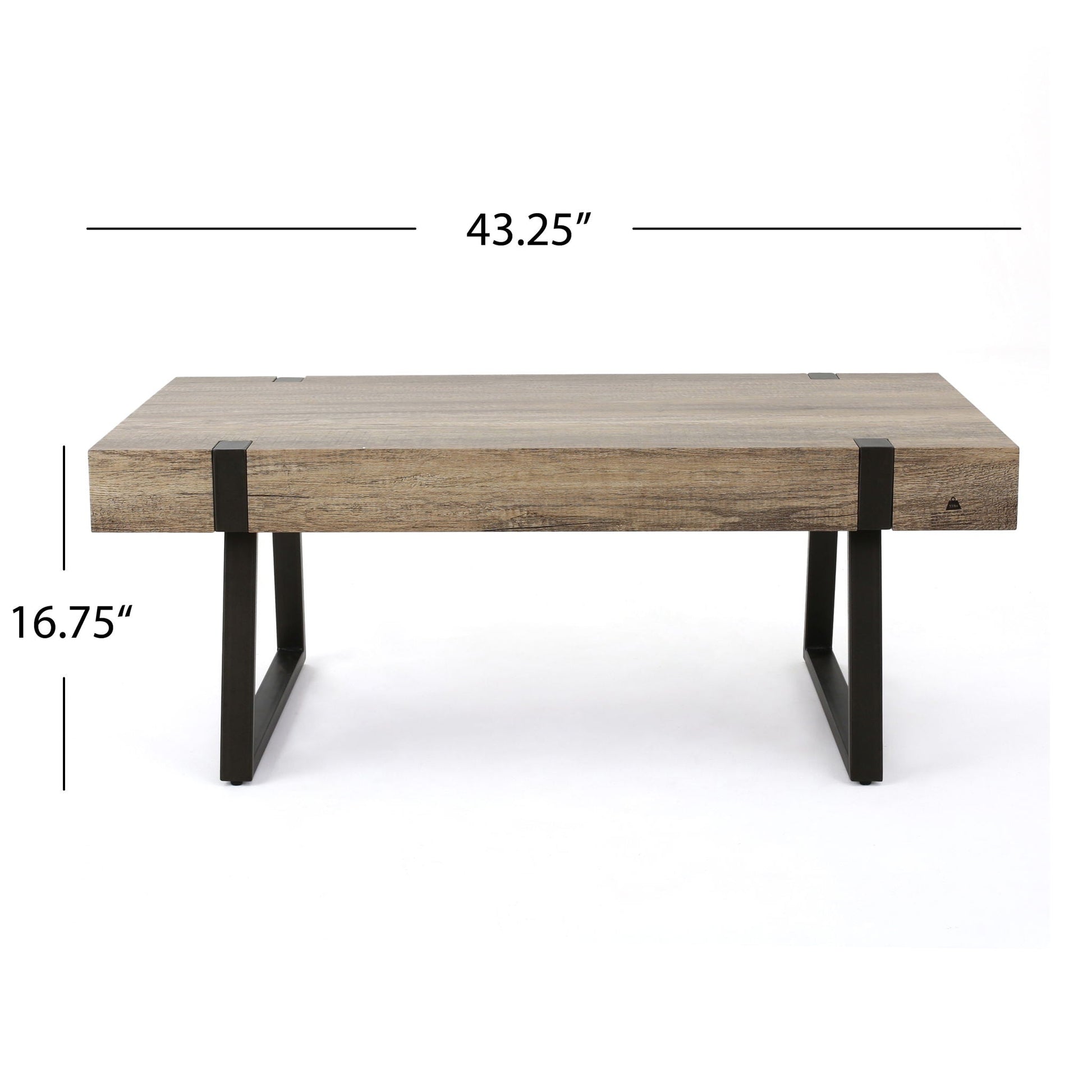 Abitha - Coffee Table With Industrial Powder Coated Metal Legs Noble House