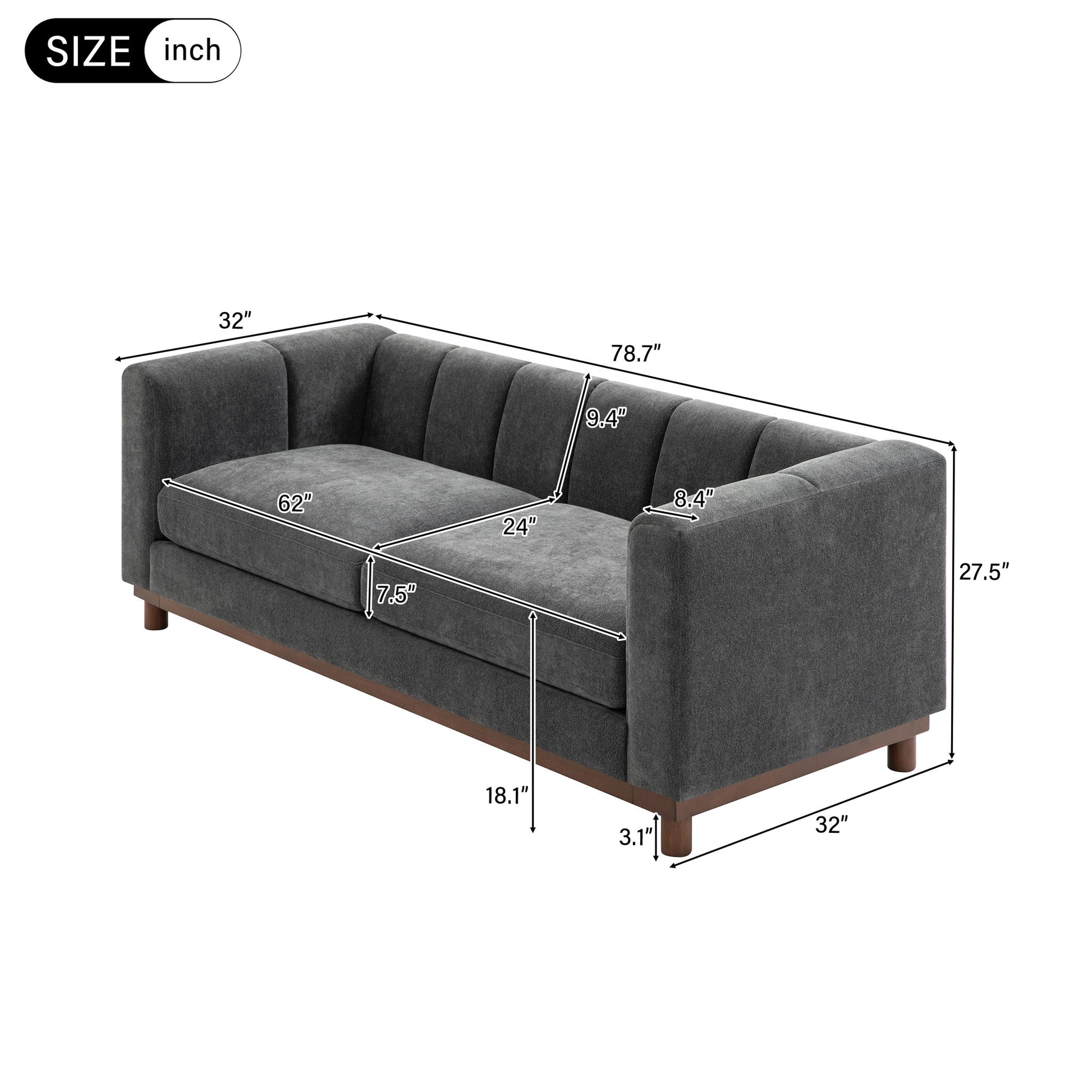 Soft Loveseat Sofa For Living Room Noble House