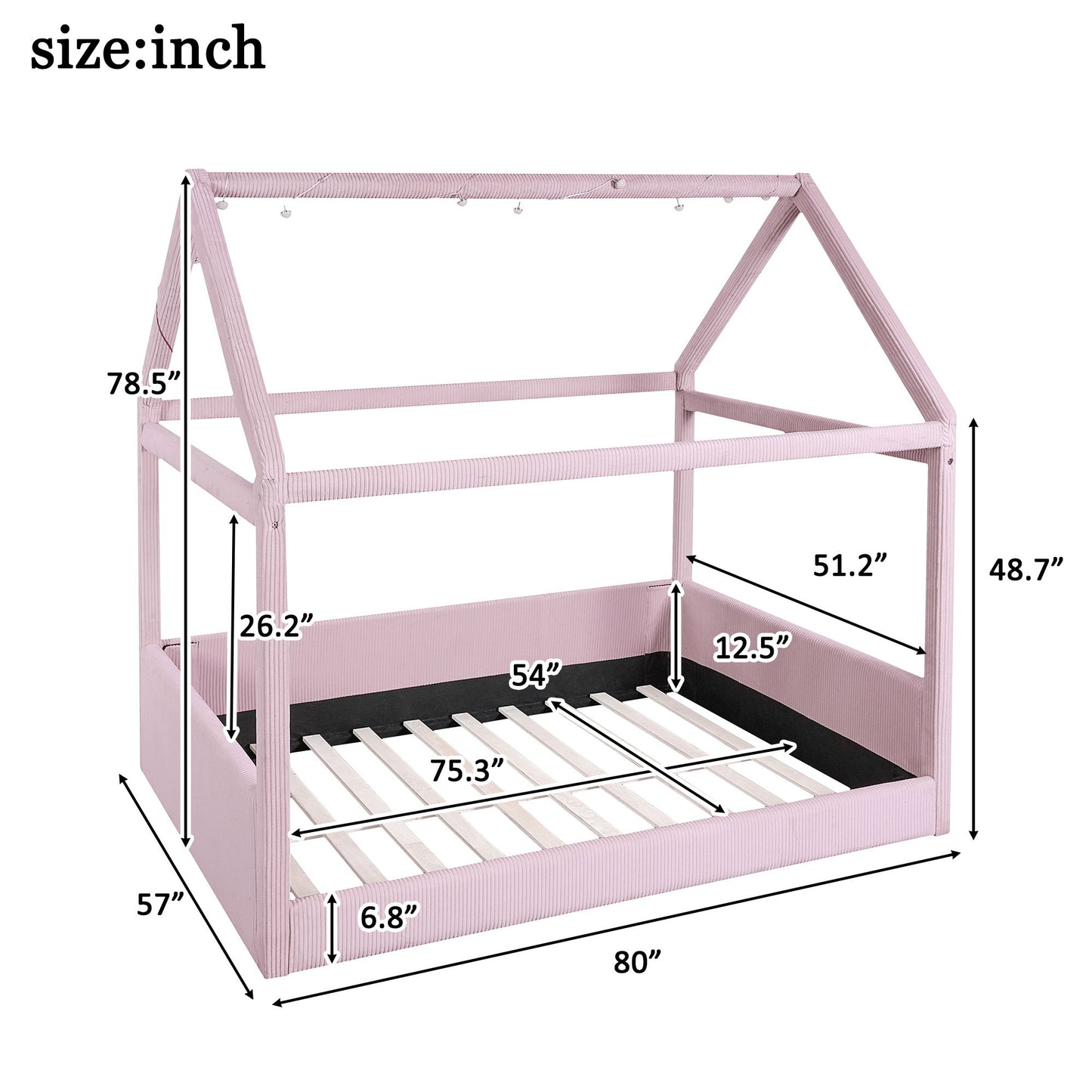 Upholstered House Style Daybed With LED Light Strips Dreamland