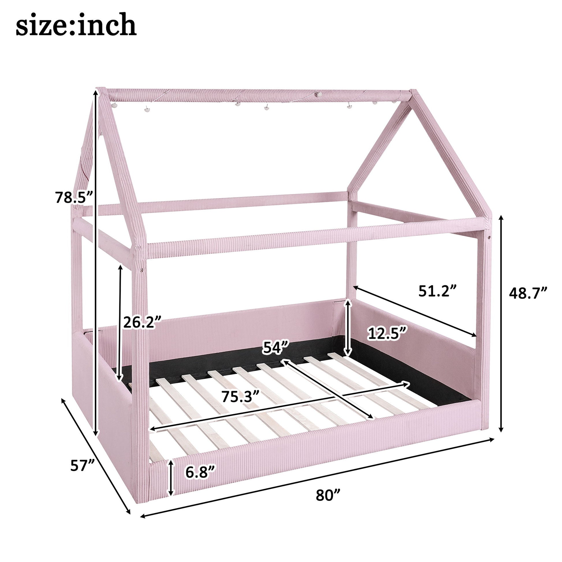 Upholstered House Style Daybed With LED Light Strips Dreamland