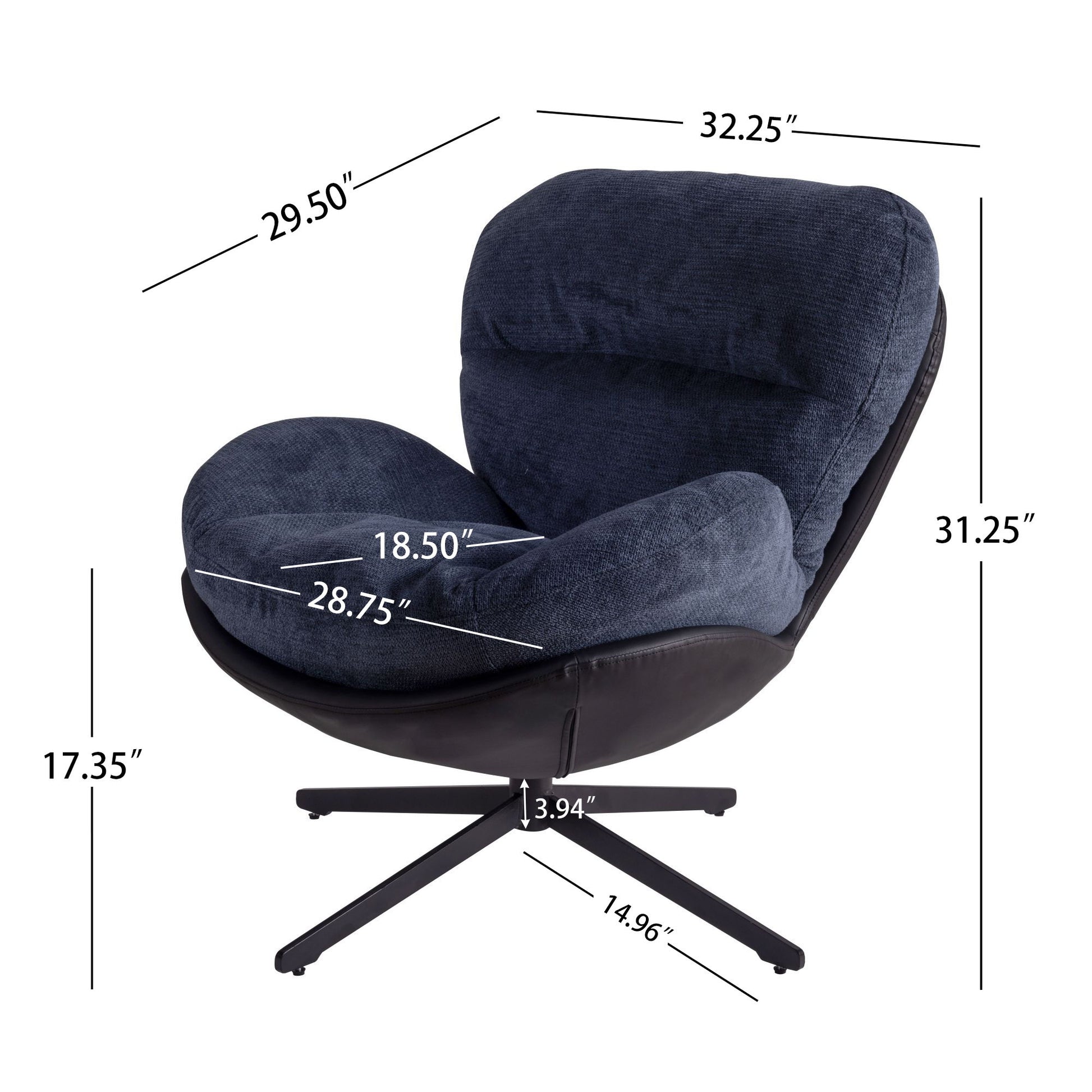 360° Swivel Office Chair, No Wheels Noble House