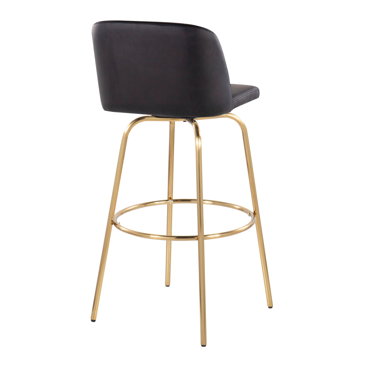 Toriano - Contemporary Fixed Height Barstool With Swivel And Round Footrest (Set of 2) Lumi Source