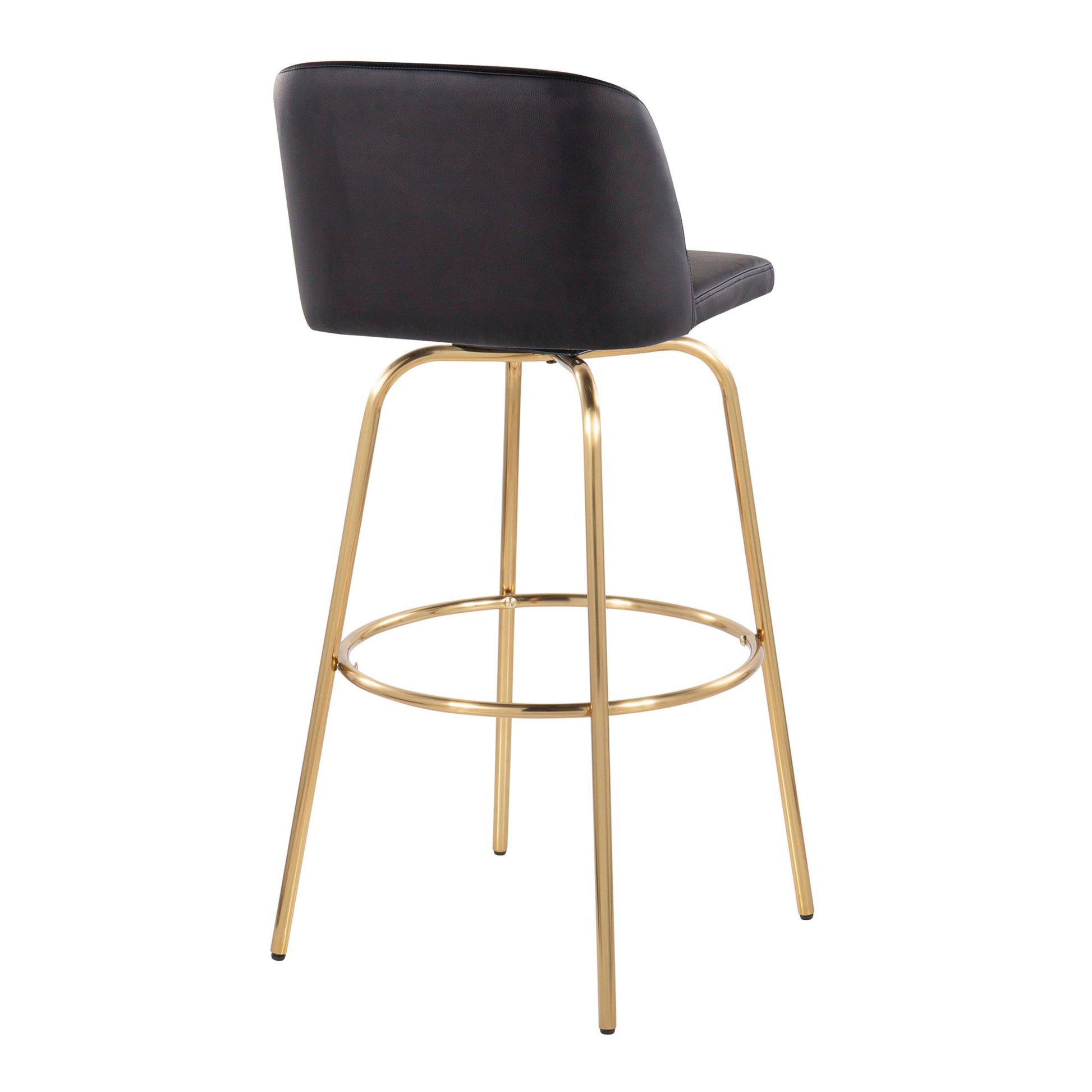 Toriano - Contemporary Fixed Height Barstool With Swivel And Round Footrest (Set of 2) Lumi Source