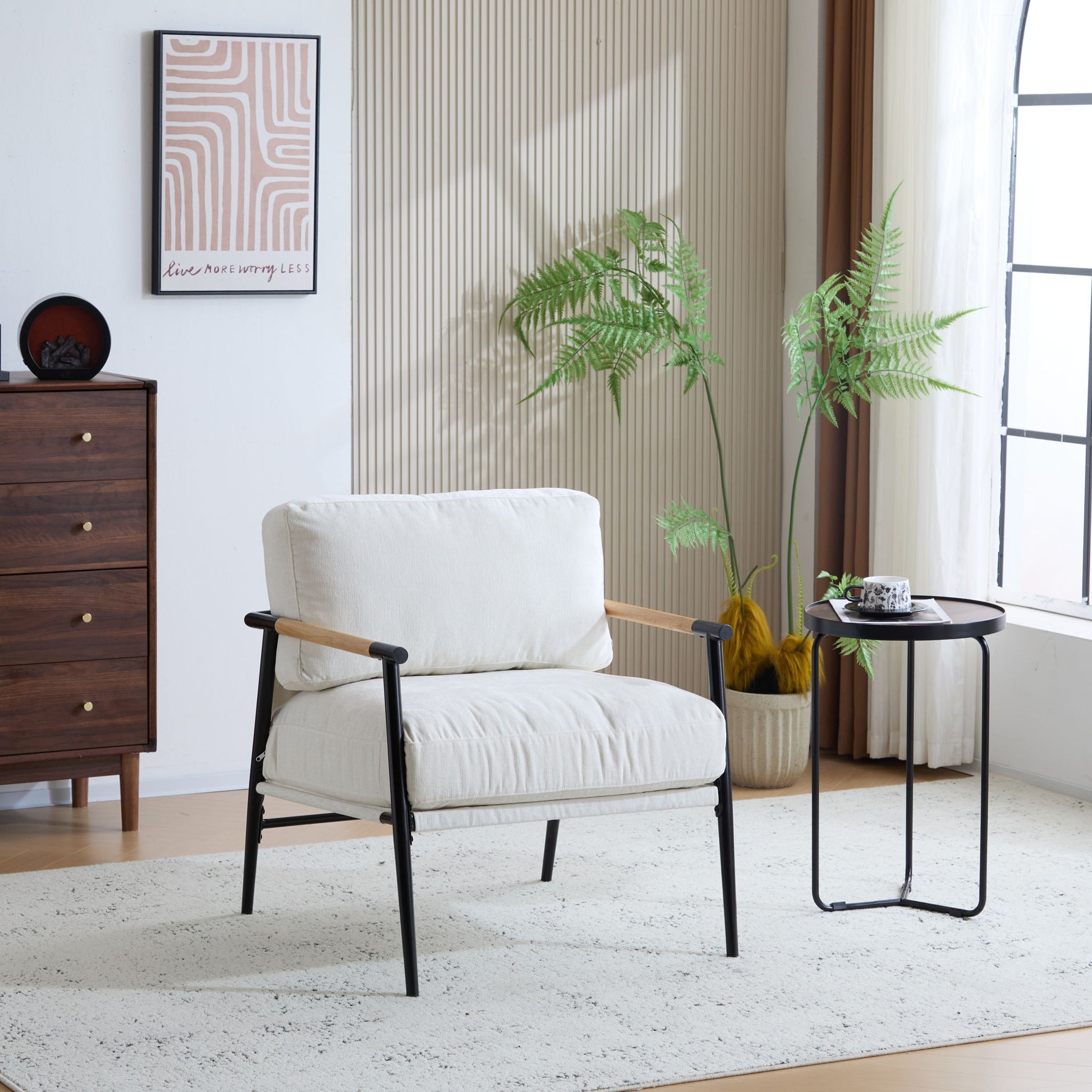 Modern Accent Chair With Cushions, Cozy Seating Noble House